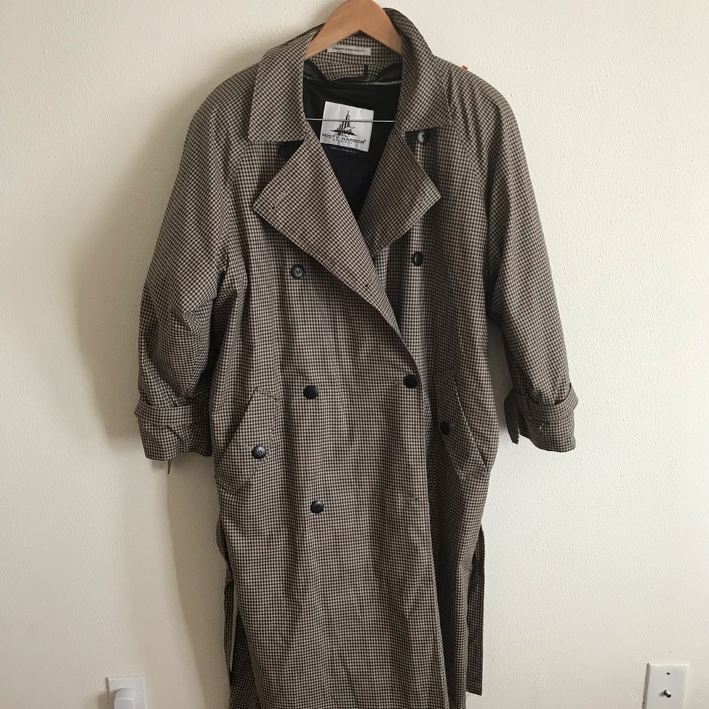 Vintage Misty Harbor  Checkered Trenchcoat - Picture 2 of 8
